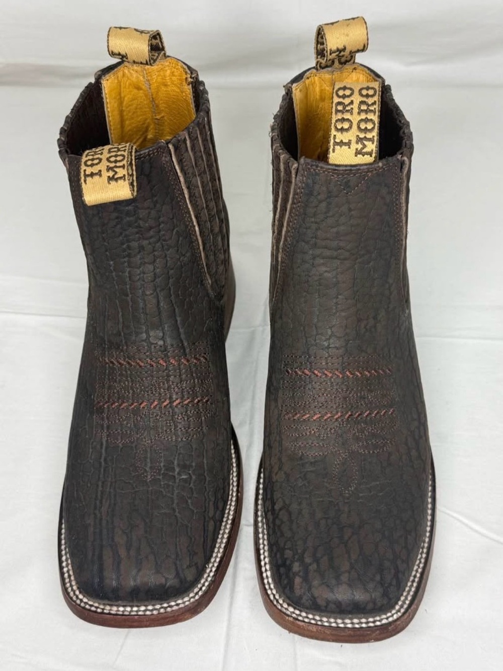 Toro moro Men’s leather brown western square toe boots/botin size 9 men’s